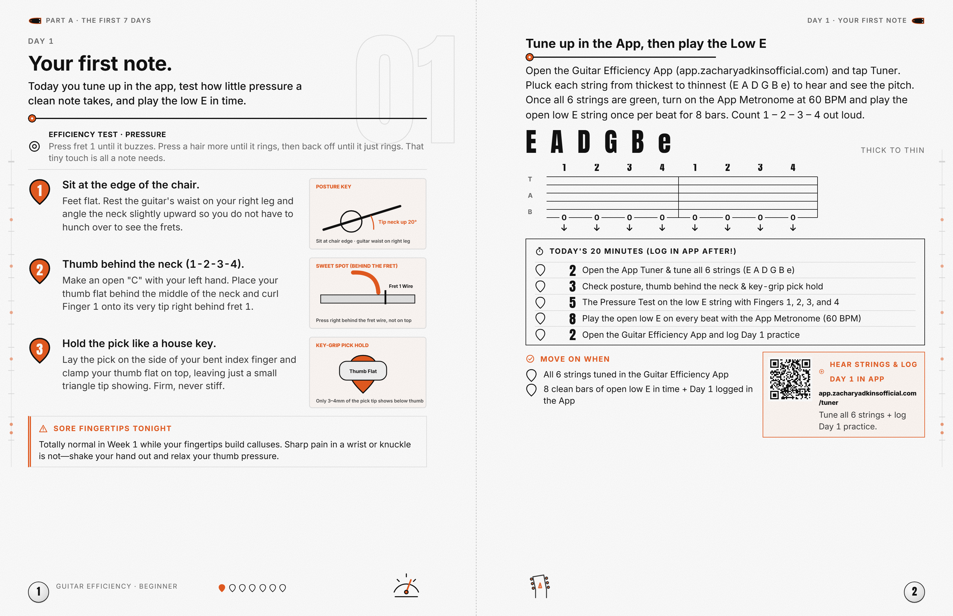 Inside the 16-page 7-Day Guitar Efficiency PDF
